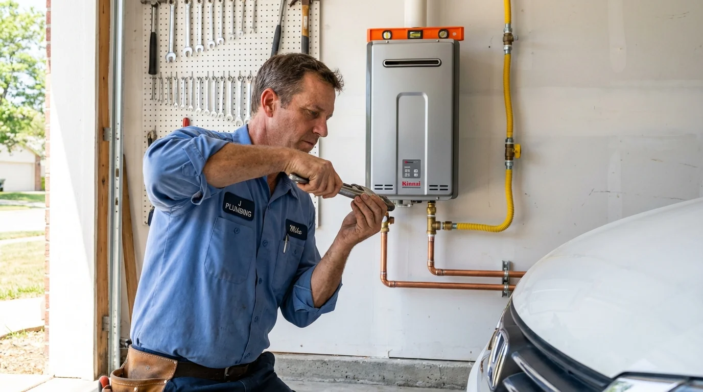 Tankless water heater installation by a Johns Plumbing LLC plumber in Orem